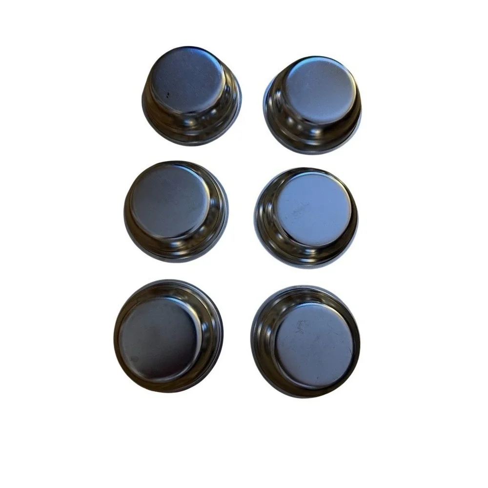 Lloyd Pans Set of 6 Round Ramekins Prep Cups Silver‎ 3.5 in Diameter stainless